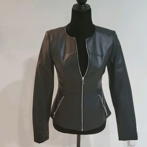 Zara Peplum Faux Leather Jacket